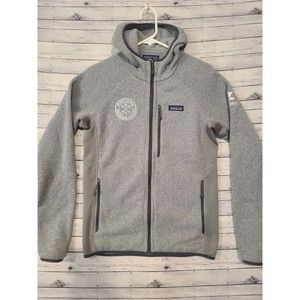 Patagonia Mens Better Sweater Full Zip Fleece Jacket Sz Small Gray Company Logo